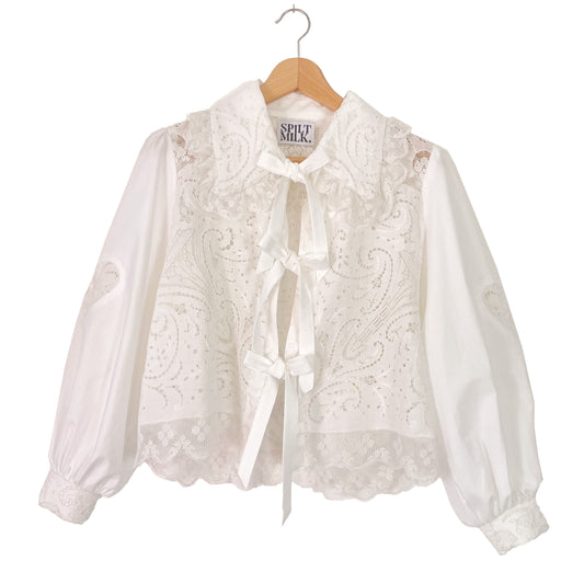Heart Sleeve Lace Blouse M