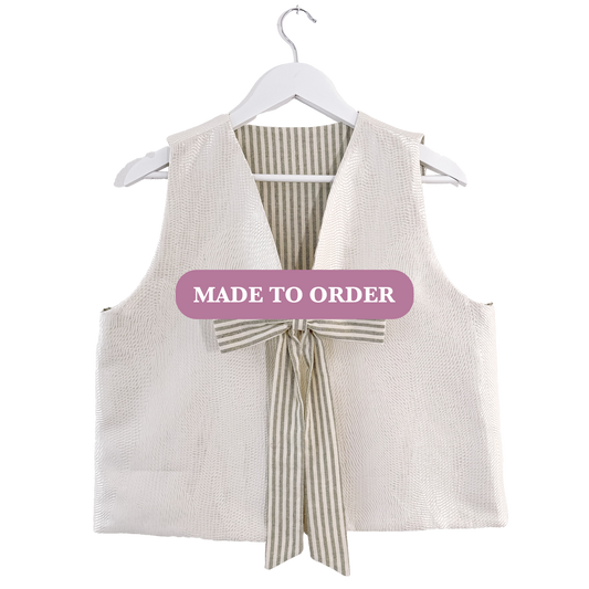 Silk & Stripe Vest (MADE TO ORDER)